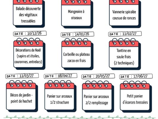 Ateliers mensuels de vannerie buissonnière - programmation-26-27-st-remy-la-v.